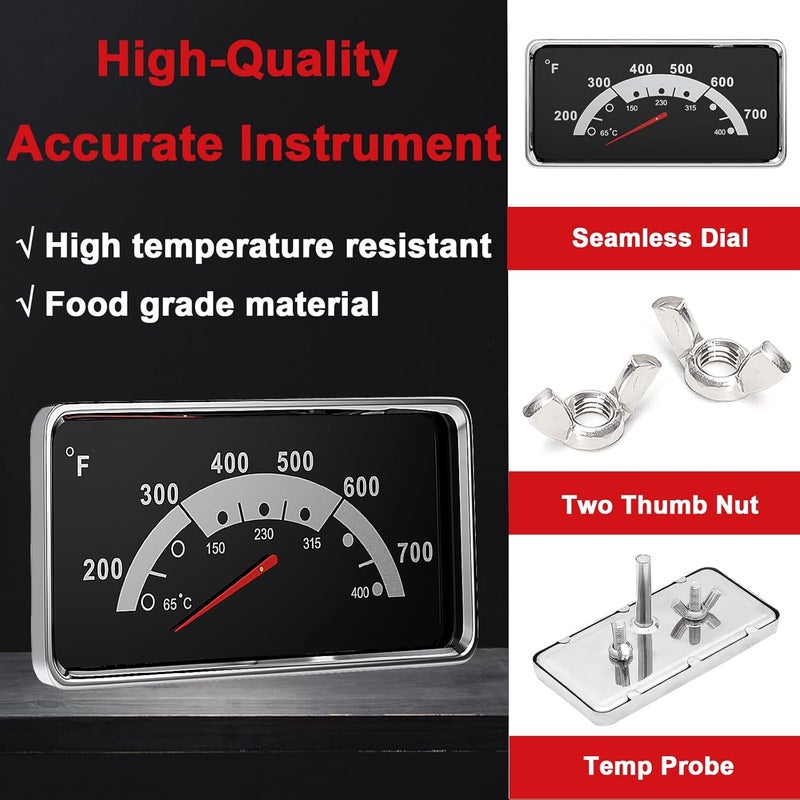 DELSbbq 3.6" Grill Thermometer for Nexgrill 720-0882A 720-0898 720-0830A, Accurate BBQ Temperature Gauge for Kenmore 148.23683310 119.16144210 148.23683310 146.23673310, Replacement for KitchenAid 720-0830A - Image 3